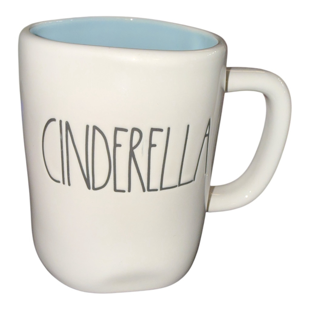 Cinderella Ceramic Coffee Mug with Princess Character Design, White with Blue In